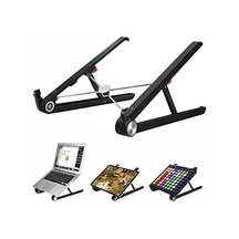 Bix X1 Laptop Sehpası, Katlanabilir, Tablet Sehpası, Alüminyum Alaşım, Online Sınıf Çalışması, Duruşu İyileştirme, Isı Dağılımı, İpad Ve 10-15,6 İnç Olan Tüm Cihazlar İle Uyumlu. Siyah