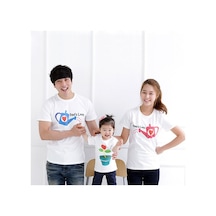 Anne Baba Çocuk Hediye Aile Tişörtleri Beyaz