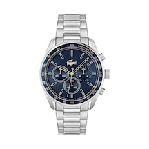 Lacoste 2011380 Quartz Çelik Gri Mavi Kadran 42 Mm Erkek Kol Saati