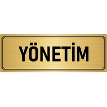 Metal Yönlendirme Levhası, Departman Kapı İsimliği Yönetim 10x20 cm Altın Renk