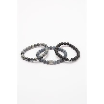 AKİK JASPER HEMATİT ONYX DOĞALTAŞ KOMBİN BİLEKLİK GARANTİLİ KUTULU Çok Renkli