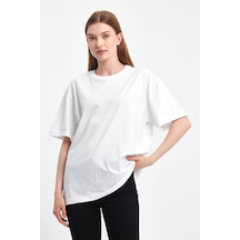 Odda Kadın Oversize Tişört P-009408 Beyaz