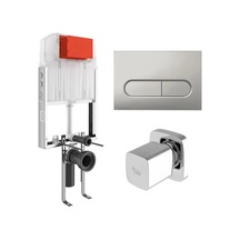 Kale Triton 3/6l Duvar İçi Gömme Rezervuar + Capsule Mat Krom Panel + V200 Ankastre Stop Valf
