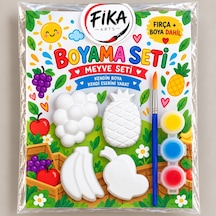 Karma 4'lü Meyve Figürleri Taş Tozu Boyama Seti