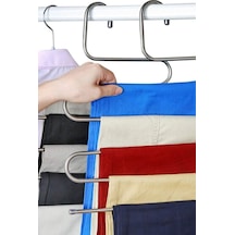 Dolap Içi 5 Kat Katlı Pantolon Eşarp Şal Askısı Krom