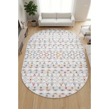 Raschel Carpet Oval Renkli Modern Yıkanabilir Kaymaz Taban Yıkanabilir Halı Rcmultı 003 Çok Renkli