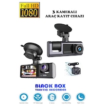 Araç İçi 3 Kameralı 1080p /2.0 İnç Lcd Ekranlı /gece Görüşlü /ger