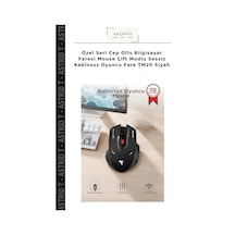Özel Seri Cep Ofis Bilgisayar Faresi Mouse Çift Modlu Sessiz Kablosuz Oyuncu Fare Tm20 Siyah