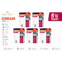 Osram Led Value 5'li Paket 13w 100w Led Ampul Beyaz Işık E27 Normal Duylu 5 Adet