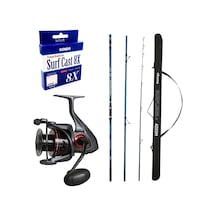 Yekoutdoor Profesyonel Olta Seti Okuma Surfliner+ Surf 420cm 100-250gr 3 Parça Olta Kamışı&okuma Ceymar C-6000a Olta Makinesi