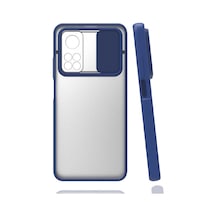 Ekılıf - Xiaomi Mi 10t Pro 5g Uyumlu Kılıf Slayt Sürgülü Arkası Buzlu Lensi Kapak - Lacivert