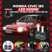 Honda Civic İes 1996-2001 Uzun-kısa Far Uyumlu Şimşek Etkili Led Xenon Premium Series H4