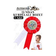 23 Nisan Kurdelalı Rozet 1 Adet Yaka Rozeti Çocuk Bayram Etkinlik 15 Cm Kırmızı
