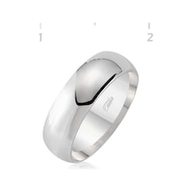 Düz Bombeli Gümüş Alyans - 6 Mm (551168214)