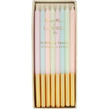 Meri Meri - Ladurée Paris Gold Leaf Candles - Laduree Paris Altın Detaylı Mumlar 16'lı