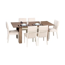 Pasific Home Bois Açılır Yemek Masası Meşe Krem