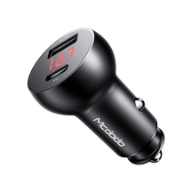Cc-6810 30w Araç Çakmaklık Şarj Cihazı, Usb-c Pd 3.0 + Usb-a Çift Port, Pps/qc/afc/fcp/scp, Dijital Voltaj Göstergesi, 12 24v, Alüminyum Alaşım, Siyah