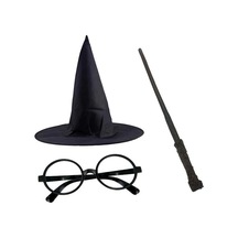 Siyah Renkli Harry Potter Aksesuar Seti 3'lü Yetişkin Ve Çocuklar İçin
