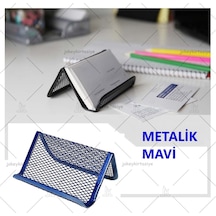 Masa Üstü Metal Perfore Kartvizitlik (metalik Mavi)