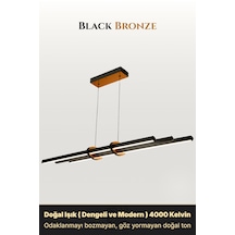 Cosmo Bronz Lineer Led Sarkıt Avize Kumandalı Dim Edilebilir Yukarı & Aşağı Işık Doğal Işık