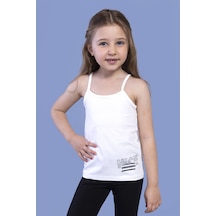 Toontoy Kids Toontoy Kız Çocuk Taş İşlemeli Atlet Ekru