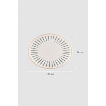 6'lı Ellips Oval Kayık Tabak 36cm Dijital Sierra Rinart Krem