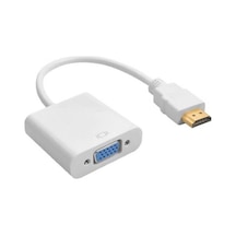 Hdmi To Vga Kablosu Çevirici Dönüştürücü Monitör Ses Destek 4548