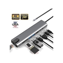 Usb-c - Hdtv Çok Fonksiyonlu 8 Port Çevirici Adaptör