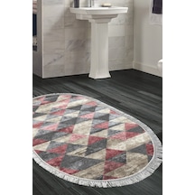 Eko Trend Djt Banyo Paspası Yıkanabilir Kaymaz Taban 661 Oval Iskandinav pudra