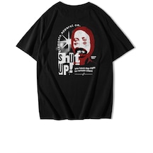 Brz Collection Unisex Oversize Shut Up T-shirt-siyah