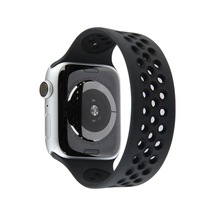 Ersapple Watch 42mm Ayarlı Delikli Silikon Kordon - Siyah-siyah Diğer