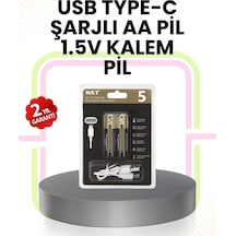 Tekrar Şarj Edilebilir Aa Usb Type-c Pil 1000+ Döngü 1.5v Sabit Voltaj Krgltgsaıxck28k1jyu