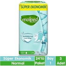 Molped Süper Ekonomik Antibakteriyel Ped Normal 3 x 24'lü