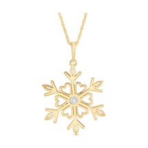 Pırlanta Kar Tanesi Kalp Kolye