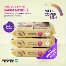 Med-cover Baby Pişik Önleyici Bakım Mendili Pudra Esintisi / 50'li x 3 Avantaj Paketi