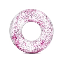 Mandalina Intex Glitter Tube Şeffaf Havuz Deniz Yüzme Simidi 107 Cm Pembe Çok Renkli
