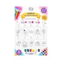 30x40 Cm Boyutunda 10 Adet Boyanabilir Bez Çanta Seti, Akrilik Boya Ve Fırça İle