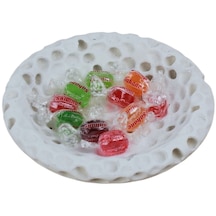 Şekerlik Renk Sunumluk Drajelik Dekoratif Tabak Baloncuklu Model - Beyaz