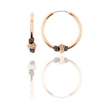 Gümüş Rose 12 Mm Mini Işlemeli Halka Küpe N11.47726