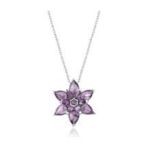 Hk Gümüş Kadın Kolye Mor Lotus Çiçeği Gümüş Takı Hediyelik Ürünler-203978 Çok Renkli