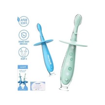 Didadodo Xindoker Silikon Diş Fırçası - 2'li Paket, Anti-boğulma Tasarımı, 0-5 Yaş İçin Çok Renkli Çok Renkli