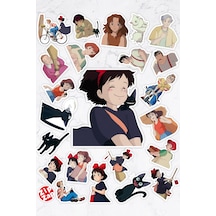 Kiki's Delivery Service Anime Telefon Laptop Bujo Yapışkanlı Folyo Sticker Paketi 23 Adet Çok Renkli