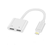 Lightning To Lightning Şarj Ve Kulaklık Adaptörü Çift Girişli Aynı Anda Şarj Ve Müzik Dinleme Arama Destekli Ses Dönüştürücü X 11 12 13 14 Uyumlu İos 13 Ve Üzeri Uyumlu Mh033