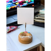 Renkli Çiçek Desenli Pasta Donut Model Temalı Fotoğraf Not Tutacak Ofis Masası Tutacağı Hediyelik Renkli