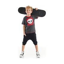 Denokids Mshb&g Skull Erkek Çocuk T-shirt Baggy Kapri Takım Çok Renkli