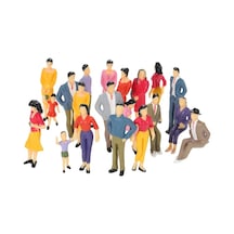 1:25 Ölçekli 20 Adet Boyalı Tren Yolcu Figürü - Mimari Maketler İçin