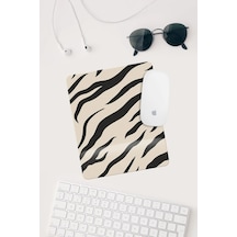 Zebra Desenli Bilek Destekli Dikdörtgen Mouse Pad Mouse Altlığı. Mousepad