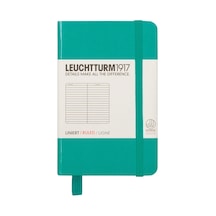 Leuchtturm1917 Not Defteri Mini Boy A7 , Sert Kapak, 169 Numaralandırılmış Sayfa, Çizgili, Zümrüt Yeşili Yeşil
