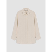 Lcw Modest Bej Poplin Kadın Gömlek Tunik