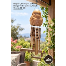 5 Adet Maymun Büstü Rüzgar Çanı Rizgar Çanı Repot-2 Modeli, Bahçe Ve Ev Dekoru, Wind Chime, 50 Cm